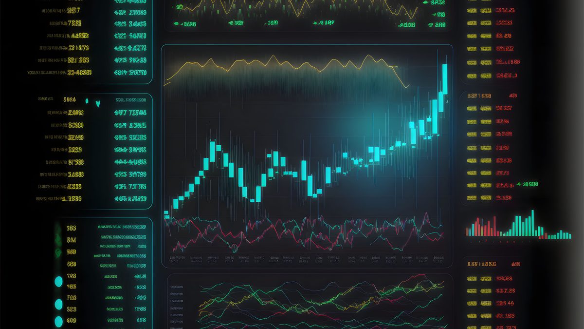 Trading desk monitor showing financial news headlines and a company press release indexed against its ticker on a major financial outlet like Yahoo Finance